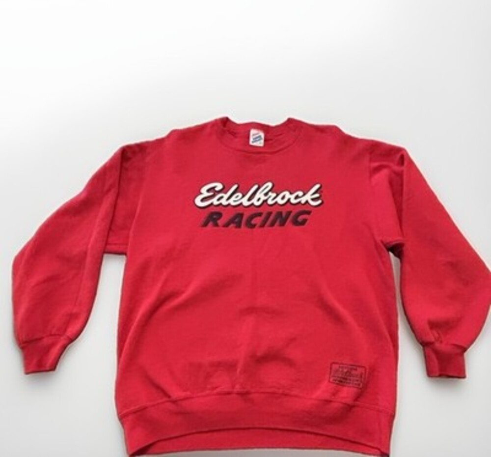 Y2K Edelbrock Men's Red Sweatshirt XL Racing Logo Graphic vintage 90’s clean!